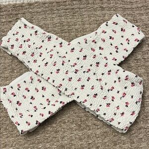 LPA White and Pink Floral bikini top